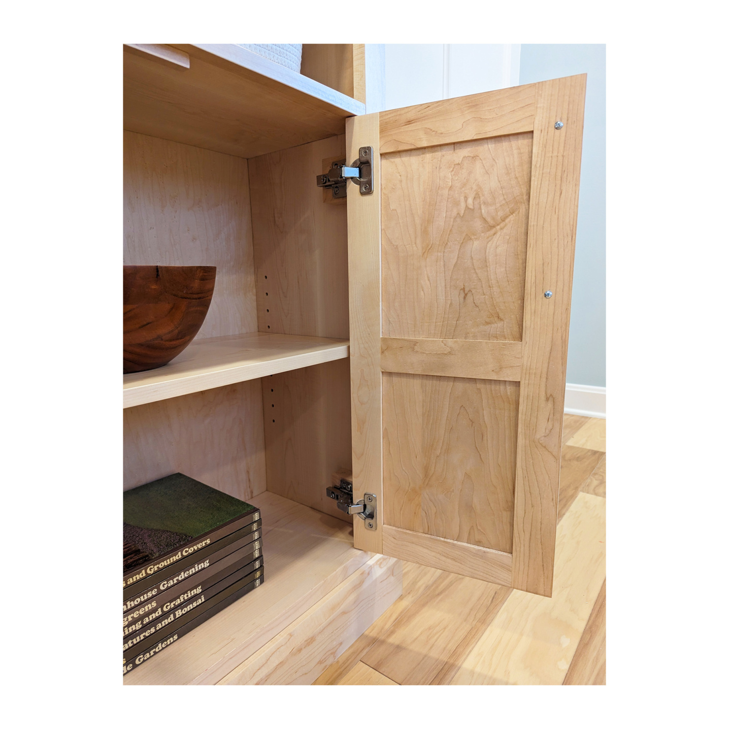 Solid wood bookshelf doors