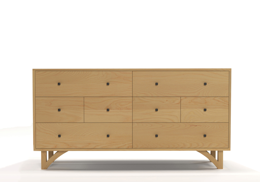 Ash Series 454 Modern wooden 60" long dresser