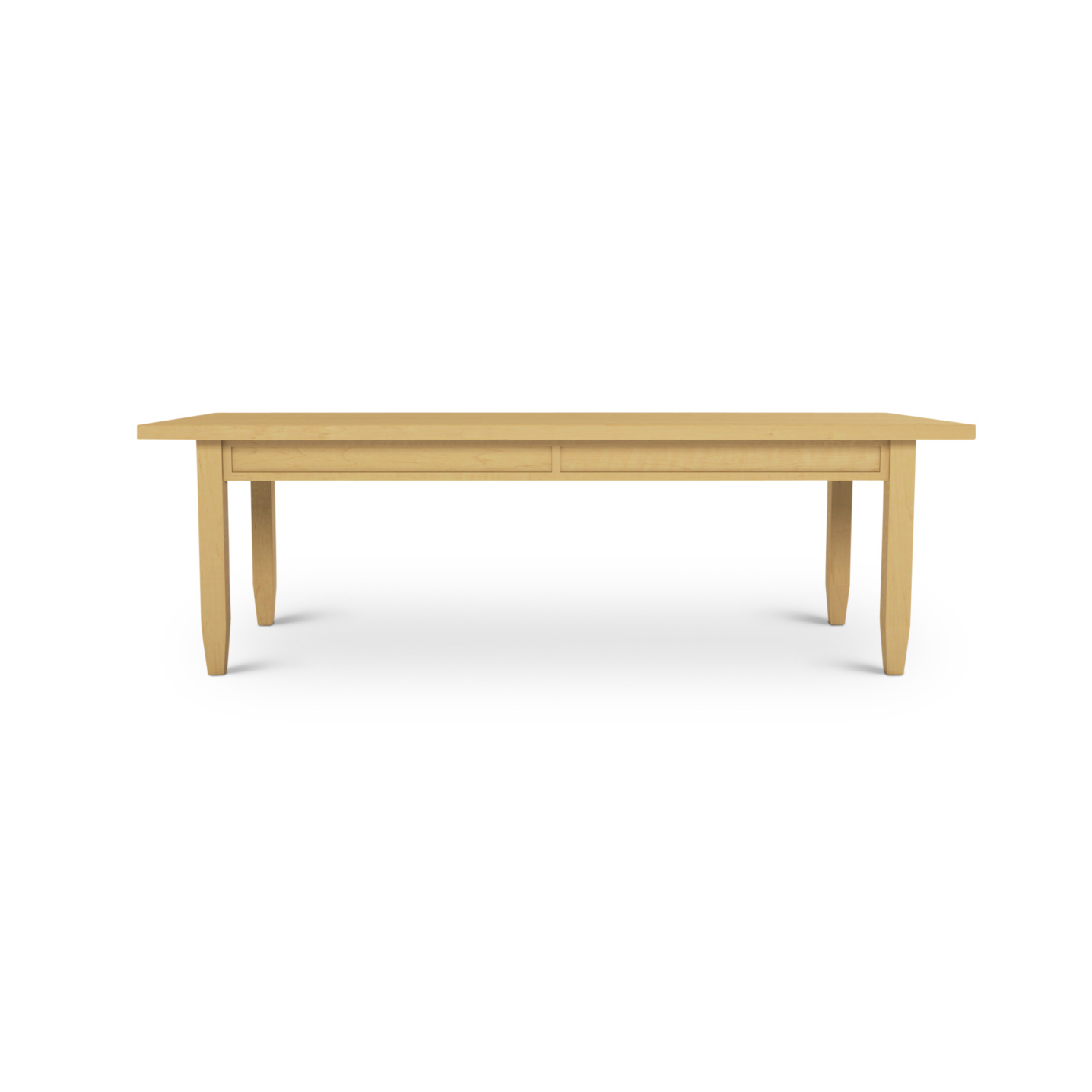 Solid maple dining table with a thick top