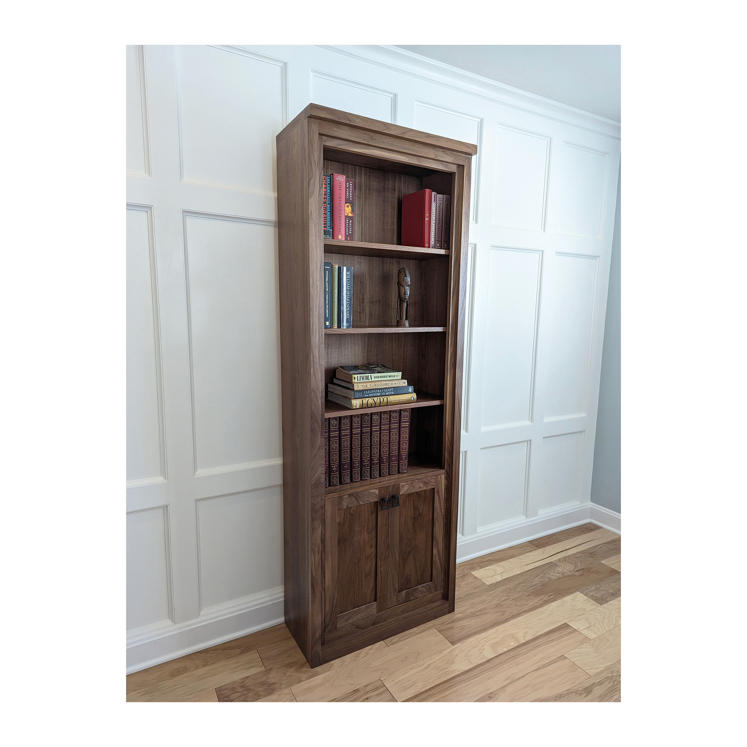 Fine Furniture Bookcase With Doors Built In Solid Walnut