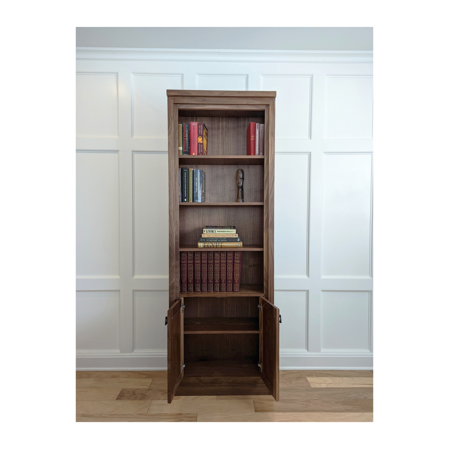 Custom bookcase- made locally with solid woods----Made by 57NorthPlank Tailored Fine Furniture