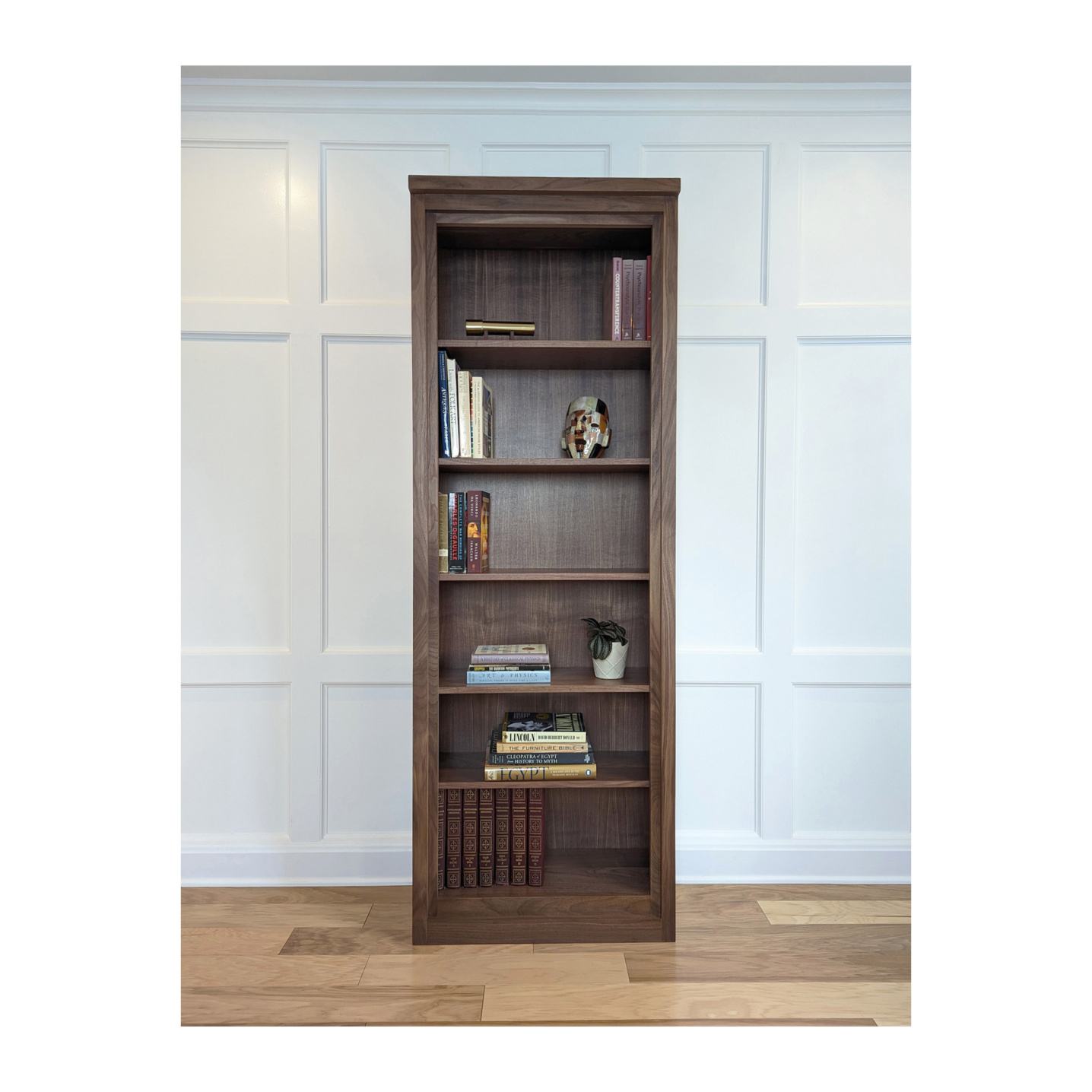Solid wood bookshelf built in Ohio with adjustable shelves--Made by 57NorthPlank Tailored Fine Furniture