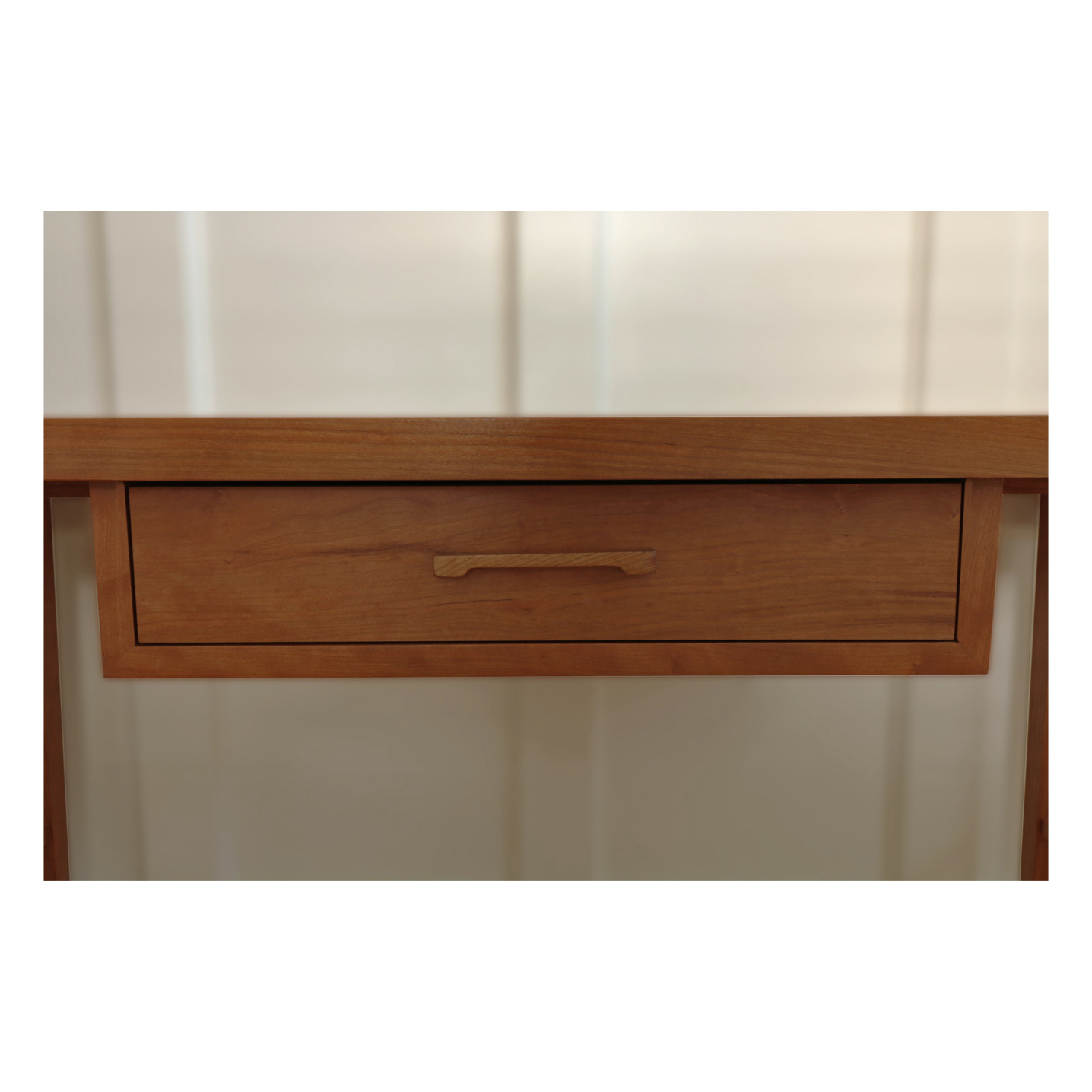 Custom desk drawer with cherry handle