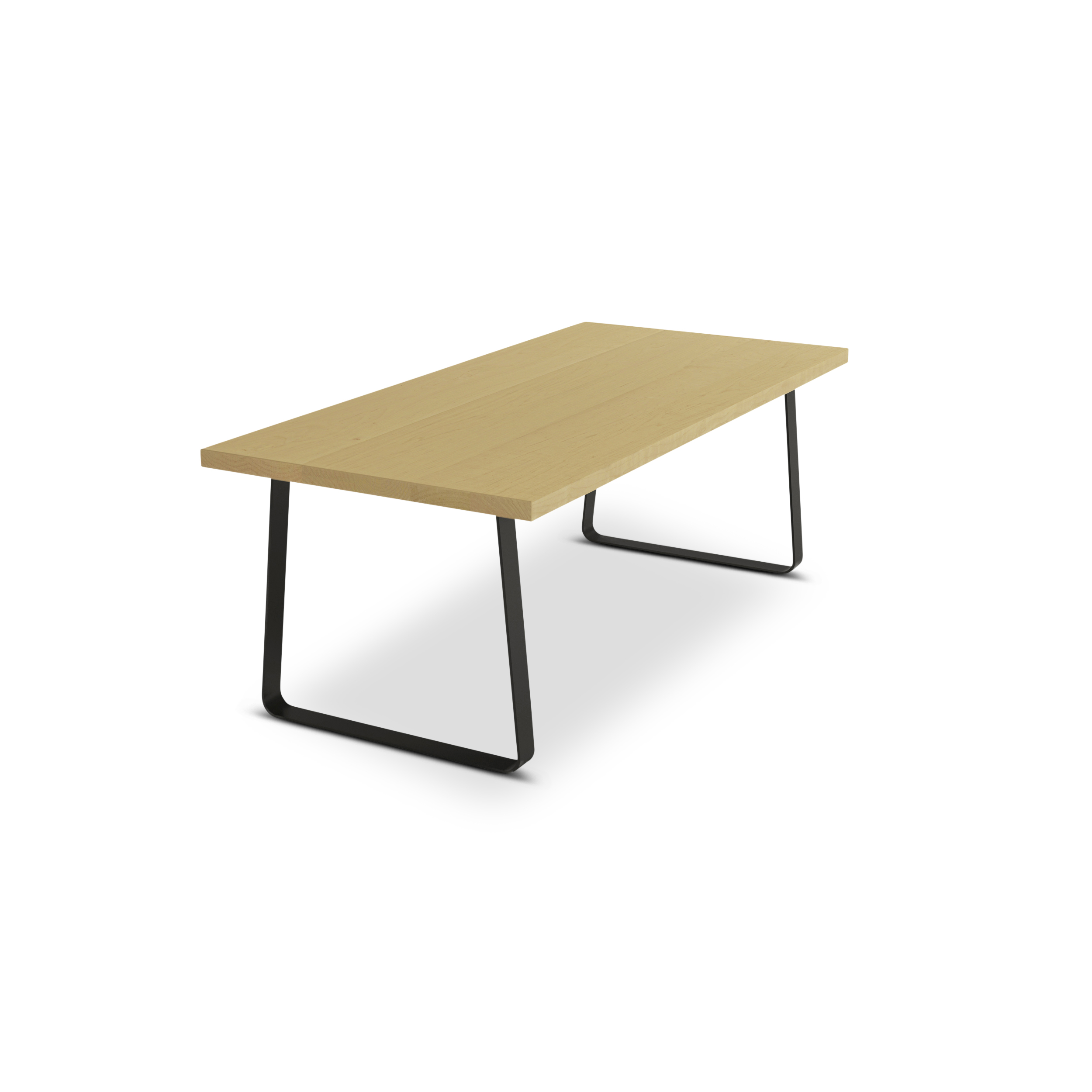 Maple Modern Table With Black Curved Legs