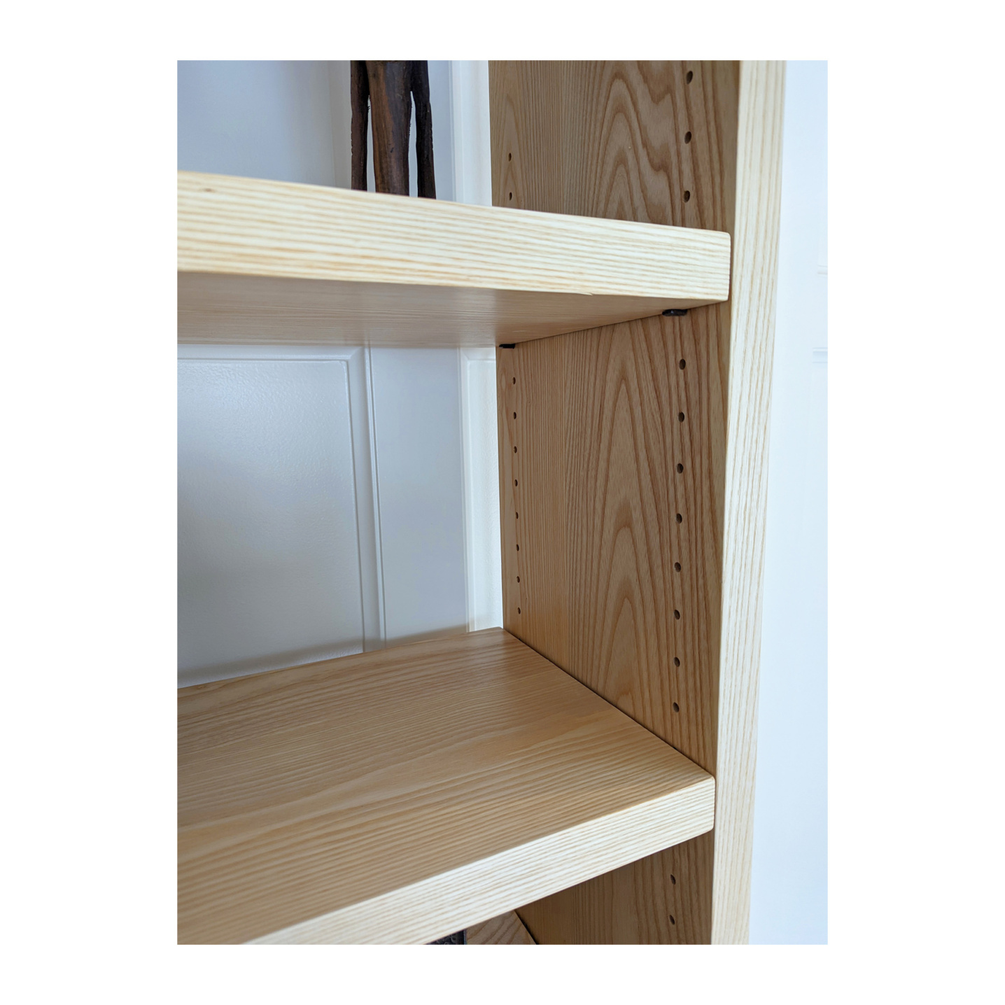 Solid wood adjustable bookcase shelves--Made by 57NorthPlank Tailored Modern Furniture