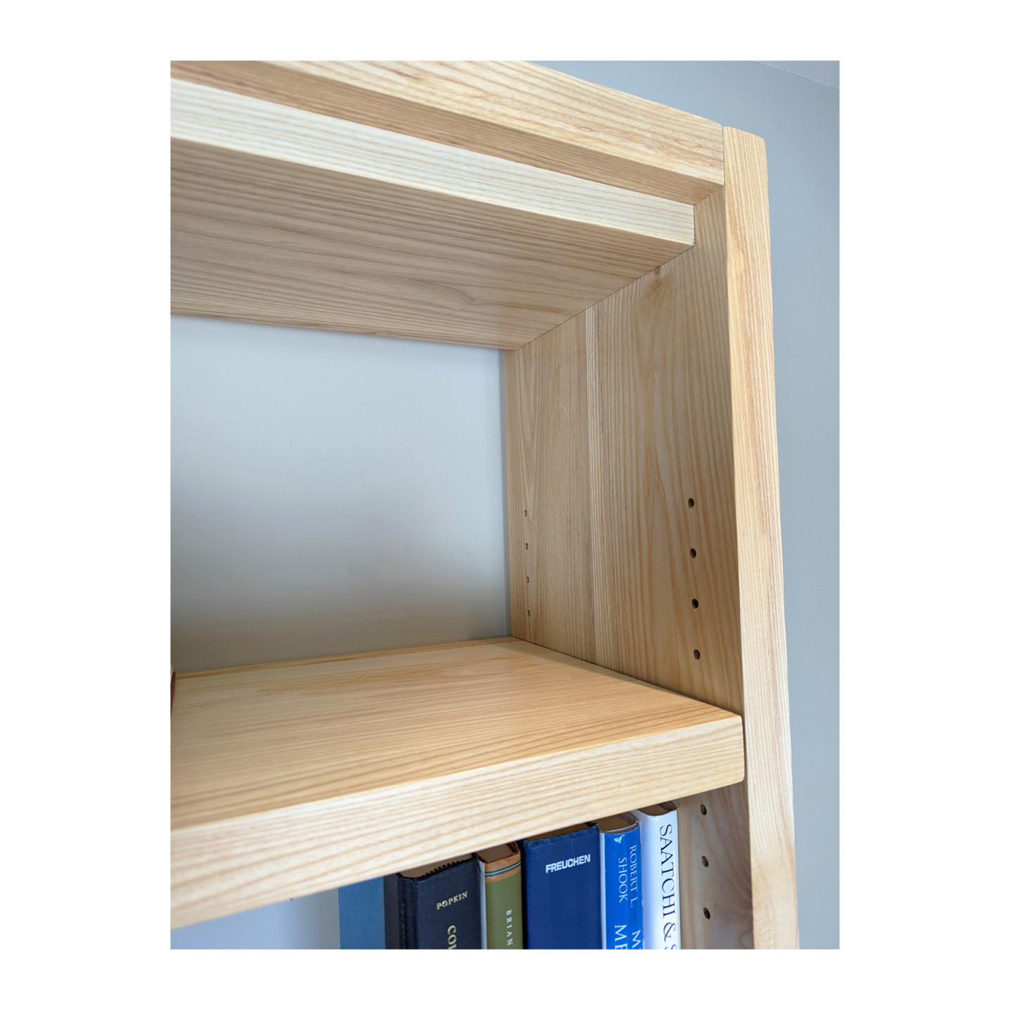 Locally made bookcase with adjustable shelves