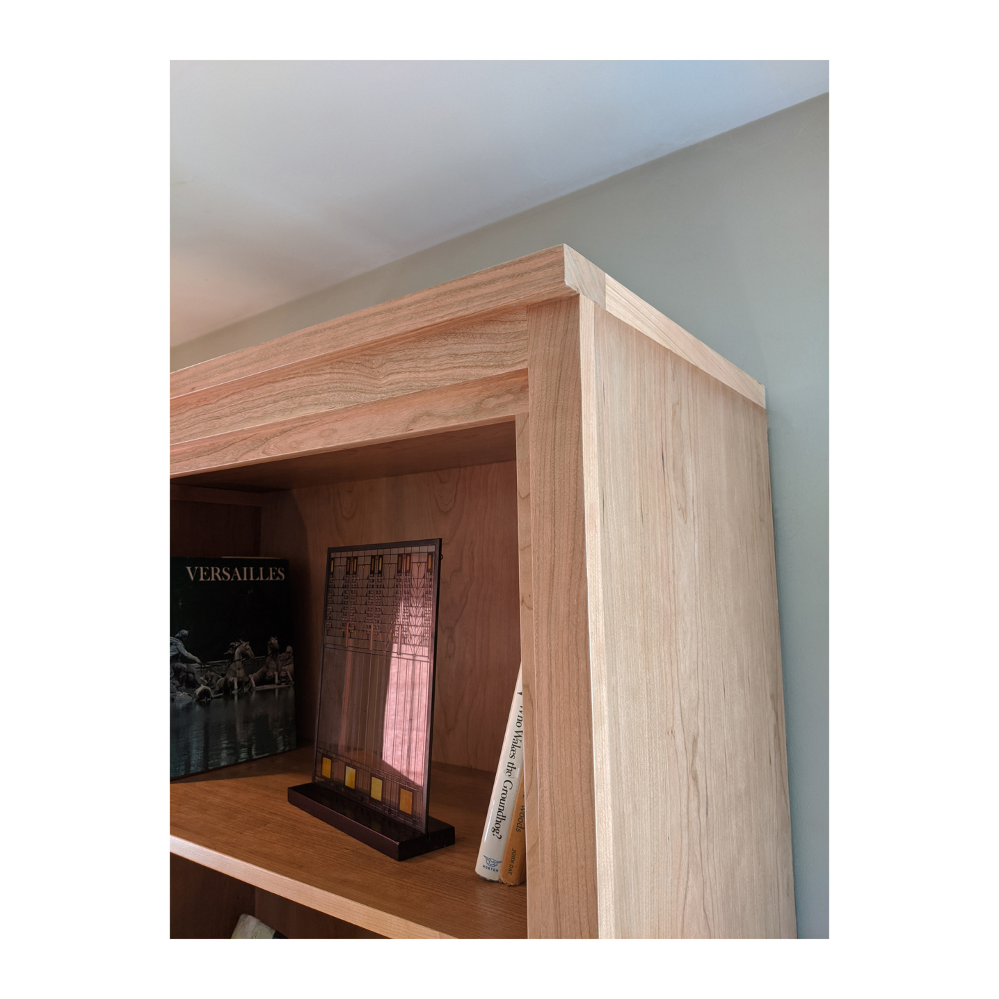Custom made cherry wood bookshelf