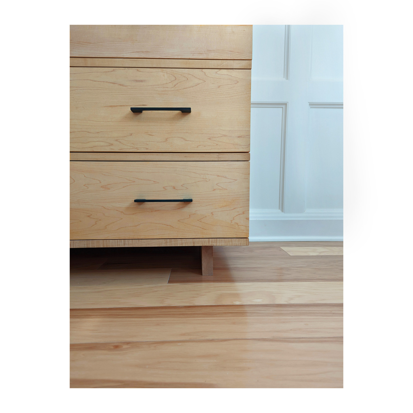 Maple dresser legs and drawer fronts--Made by 57NorthPlank Tailored Modern Furniture