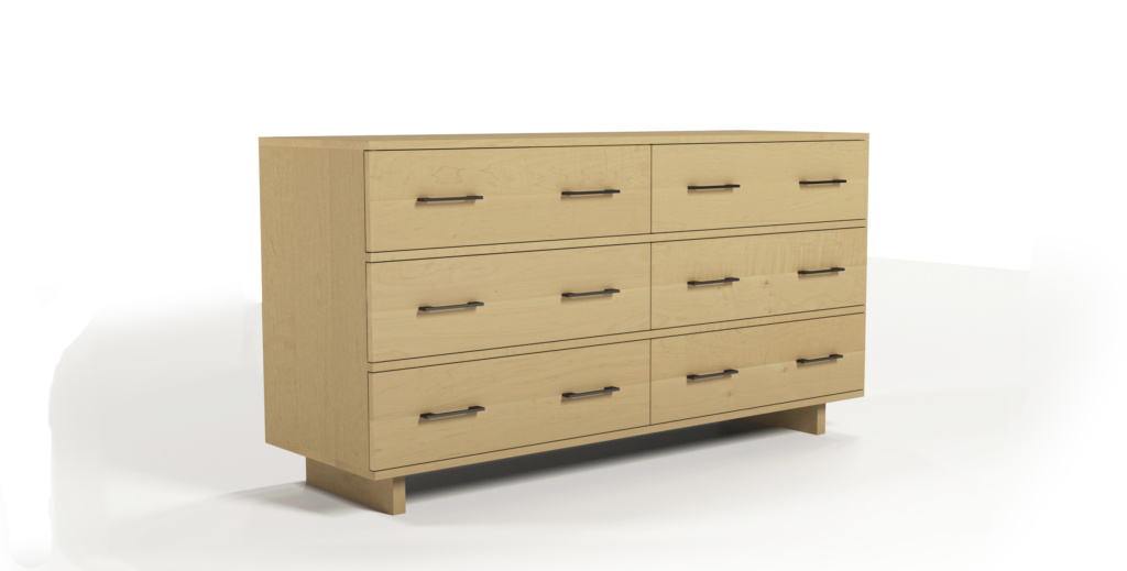 maple modern six drawer wood dresser