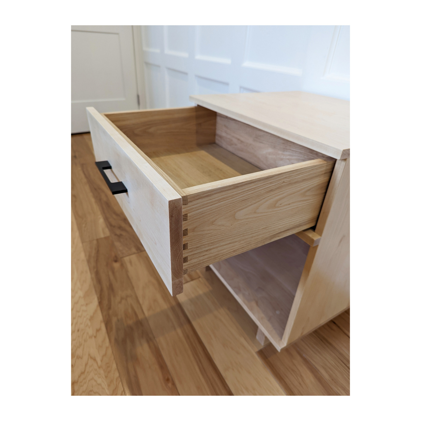 Dovetail Drawers on a Wood Nighstand--Made by 57NorthPlank Tailored Modern Furniture