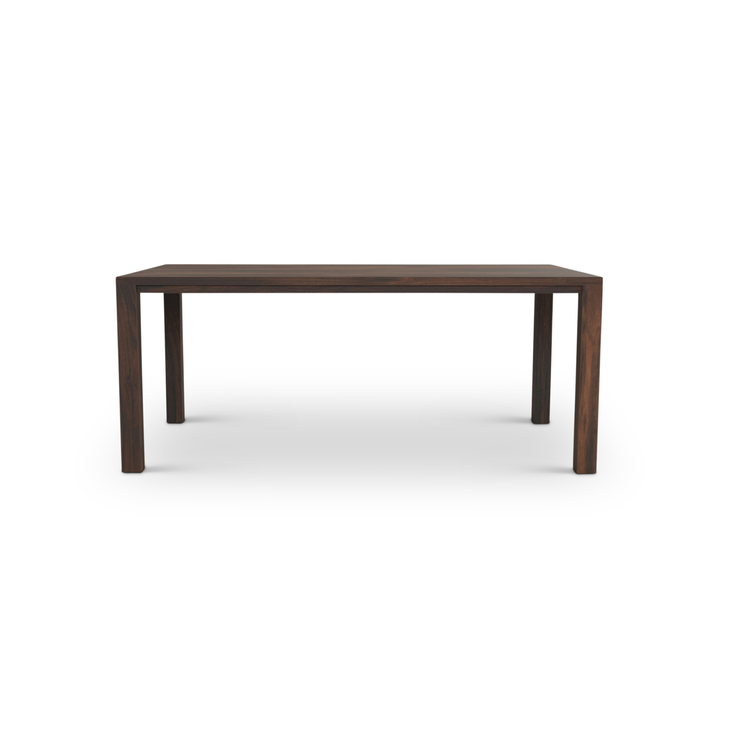 Modern walnut table with large square legs