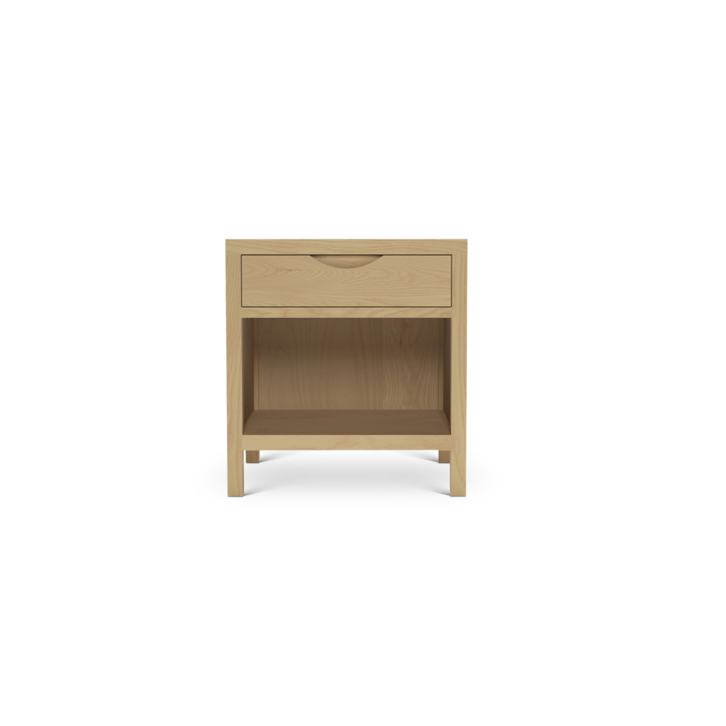 Small American made solid ash nightstand