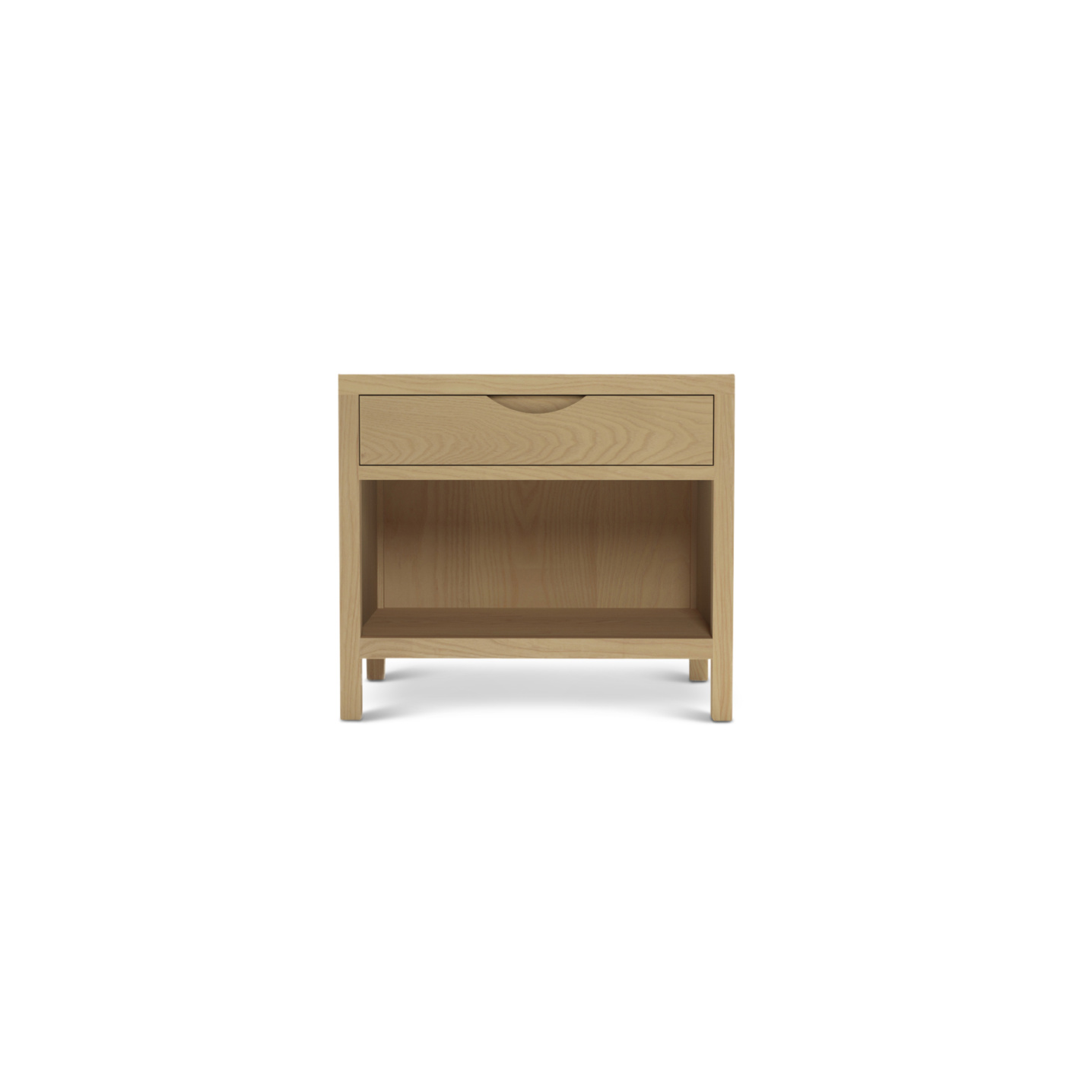 One drawer Scandinavian custom ash bedside table
