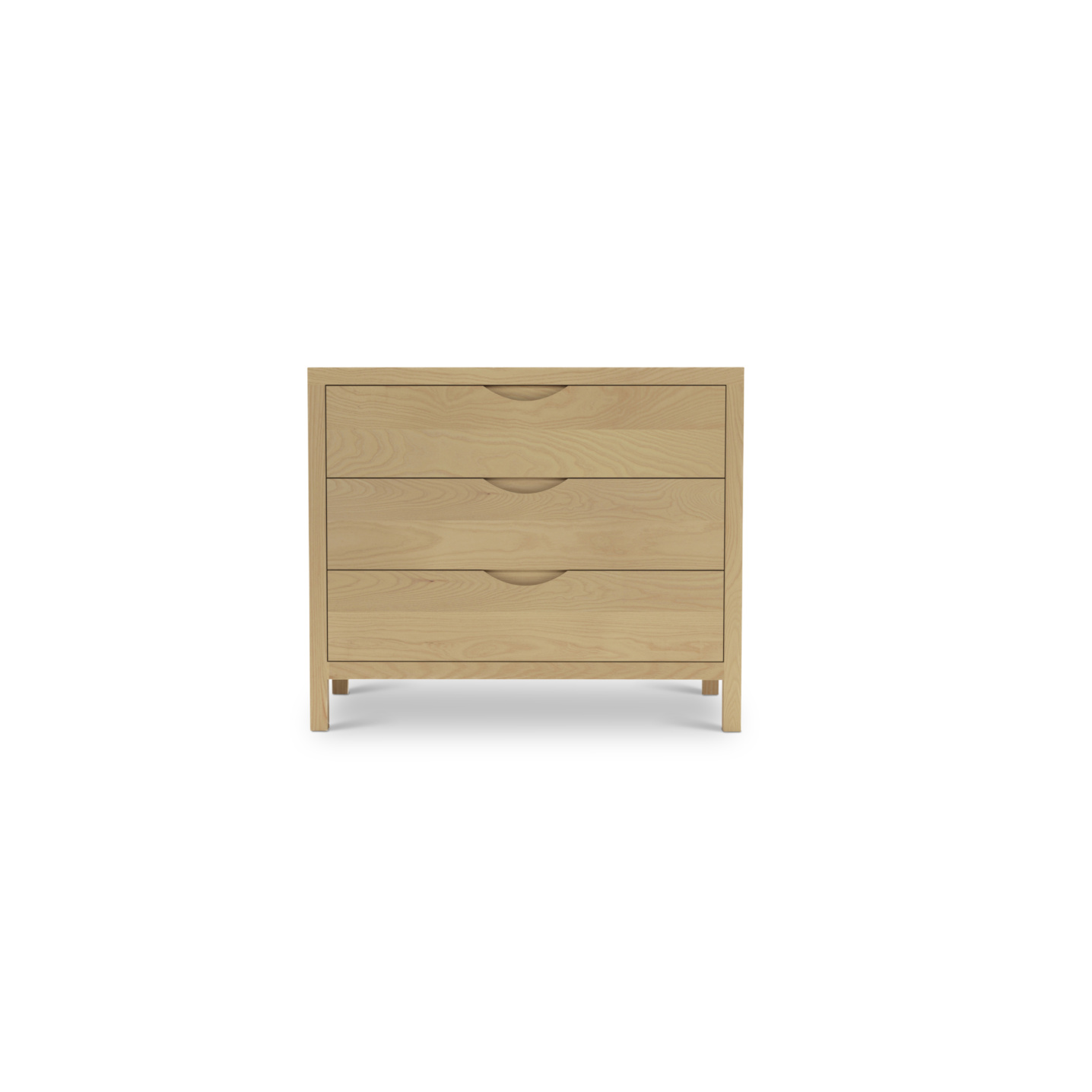 three drawer 36" Danish walnut wood modern dresser