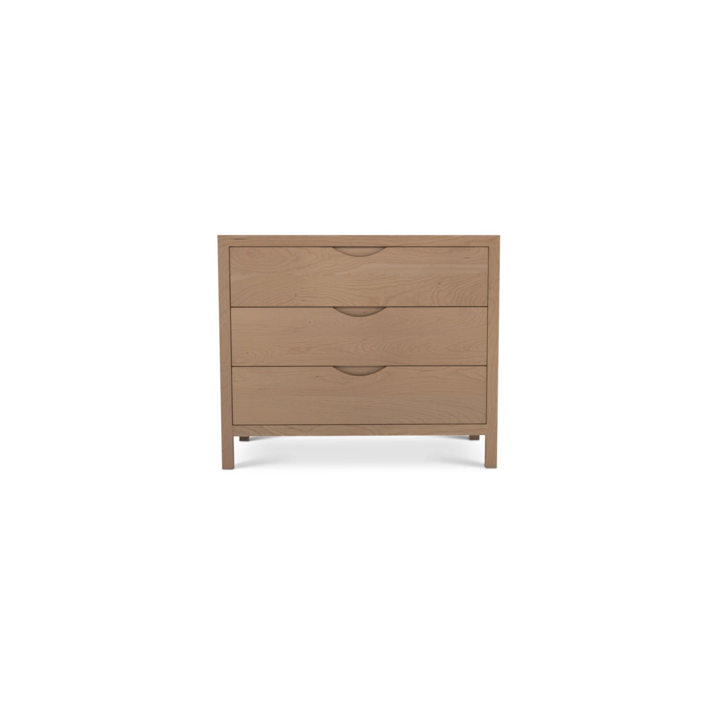 three drawer 36" Danish cherry wood modern dresser