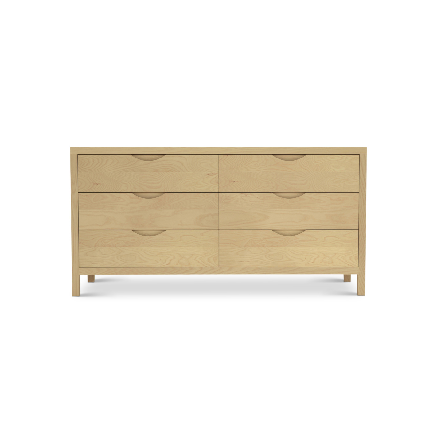 6 drawer 60" Scandinavian ash wood dresser
