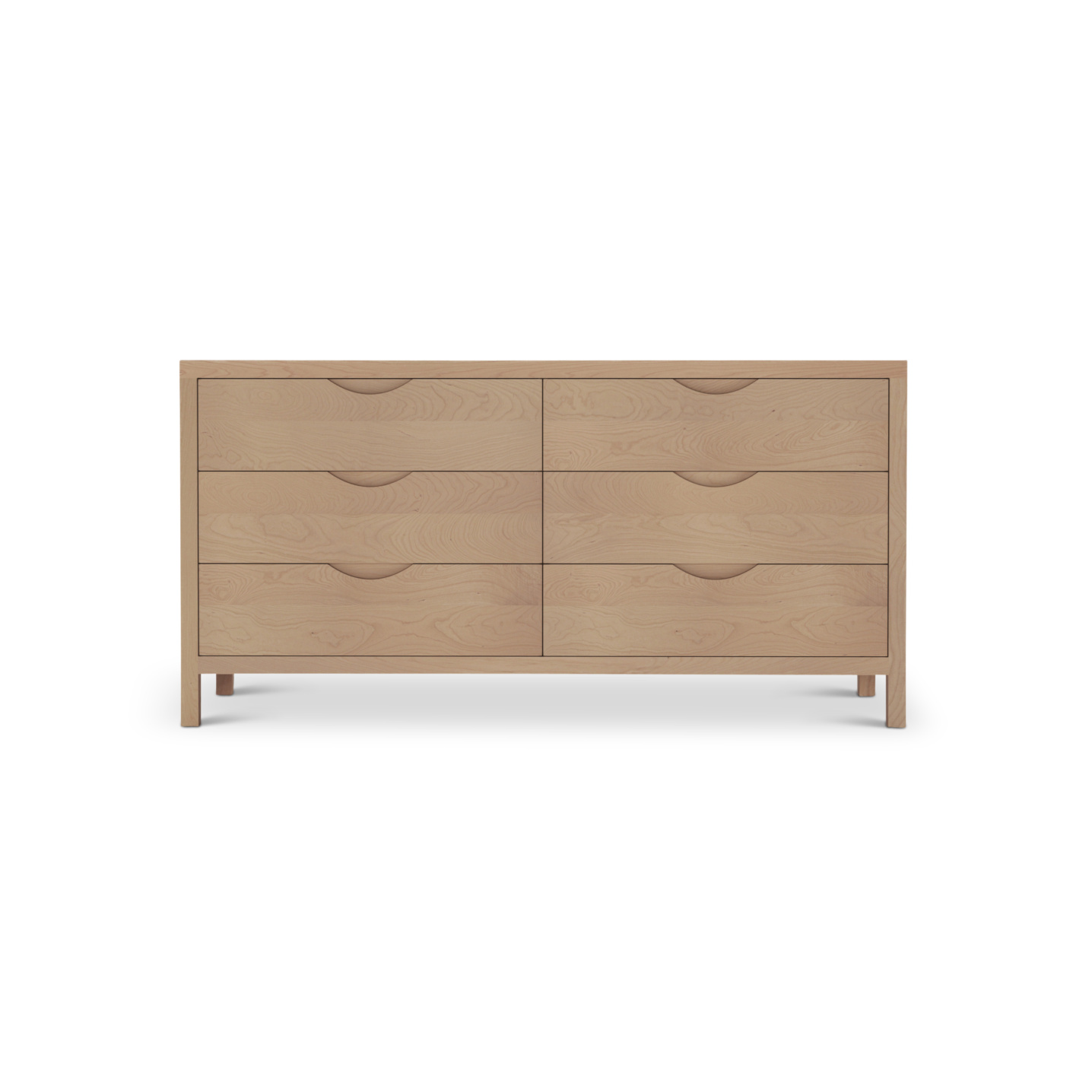 6 drawer 60" Scandinavian cherry wood dresser
