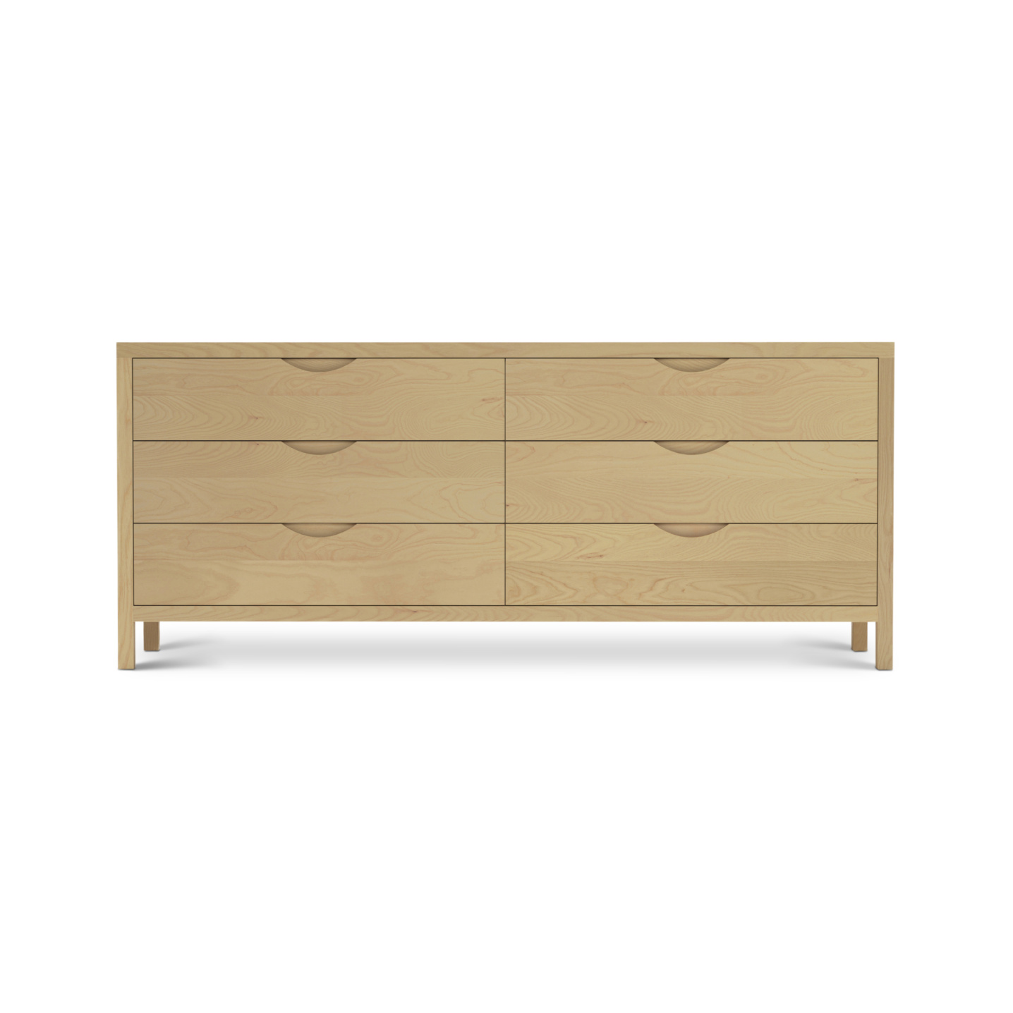 Solid ash Danish dresser with integrated handles
