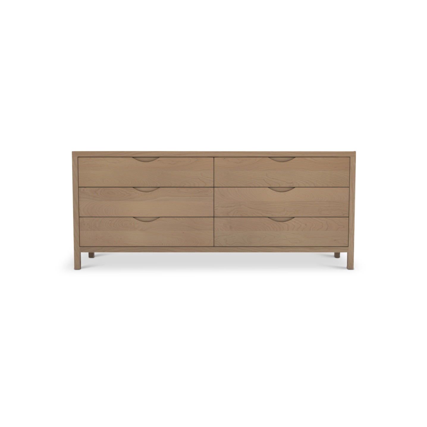 72" Solid cherry Danish dresser with integrated handles