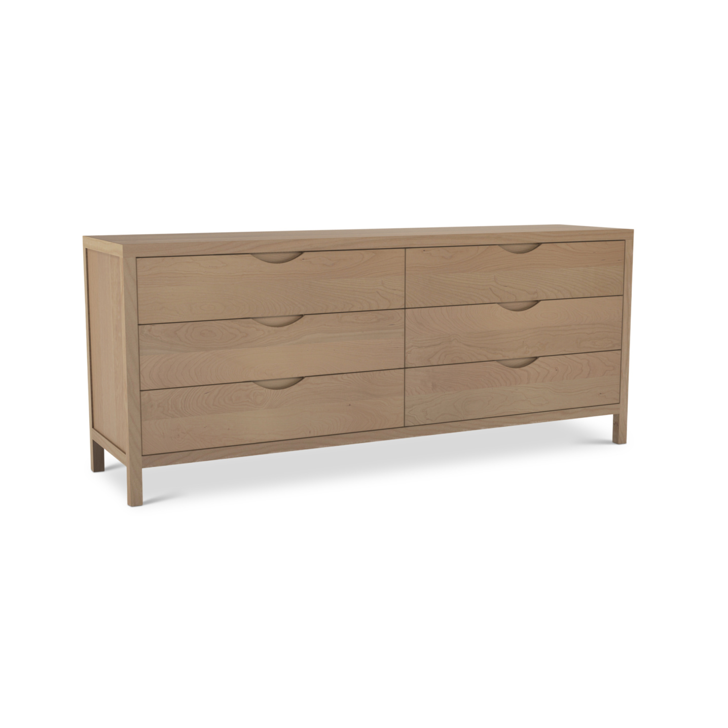 Six drawer cherry wood dresser