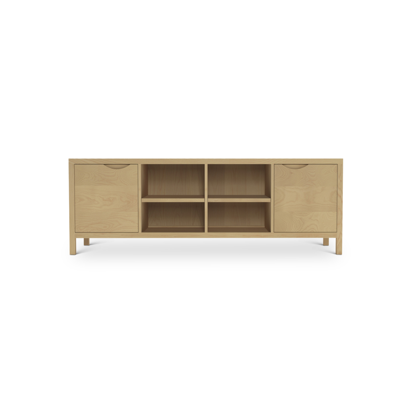 American made 72" solid ash modern media cabinet
