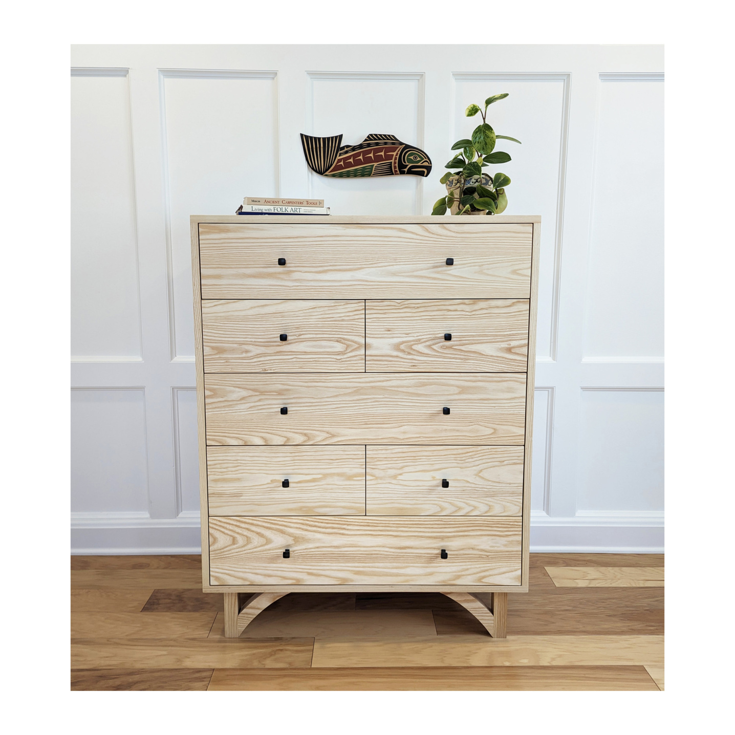 Solid Wood Tall Dresser--made in Ash Wood