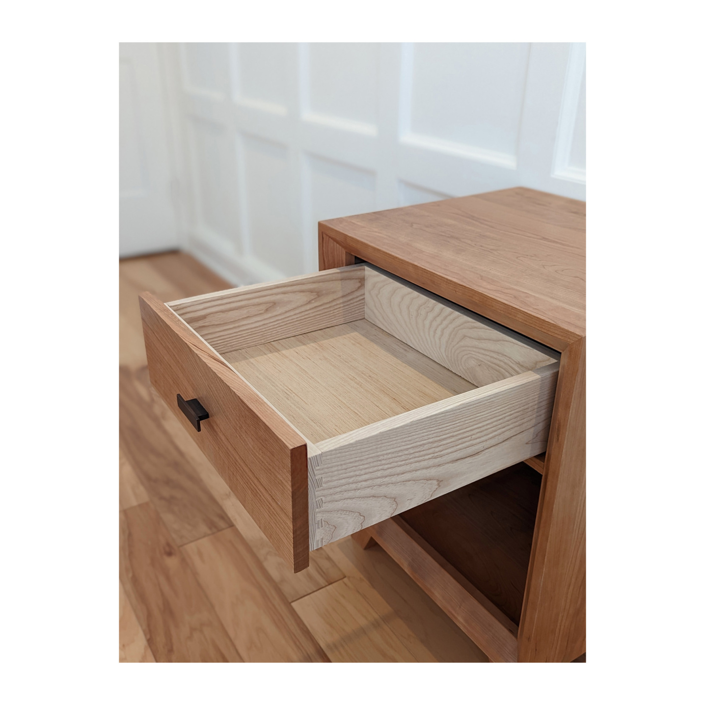 Nightstand with full extension drawers and soft closing drawers