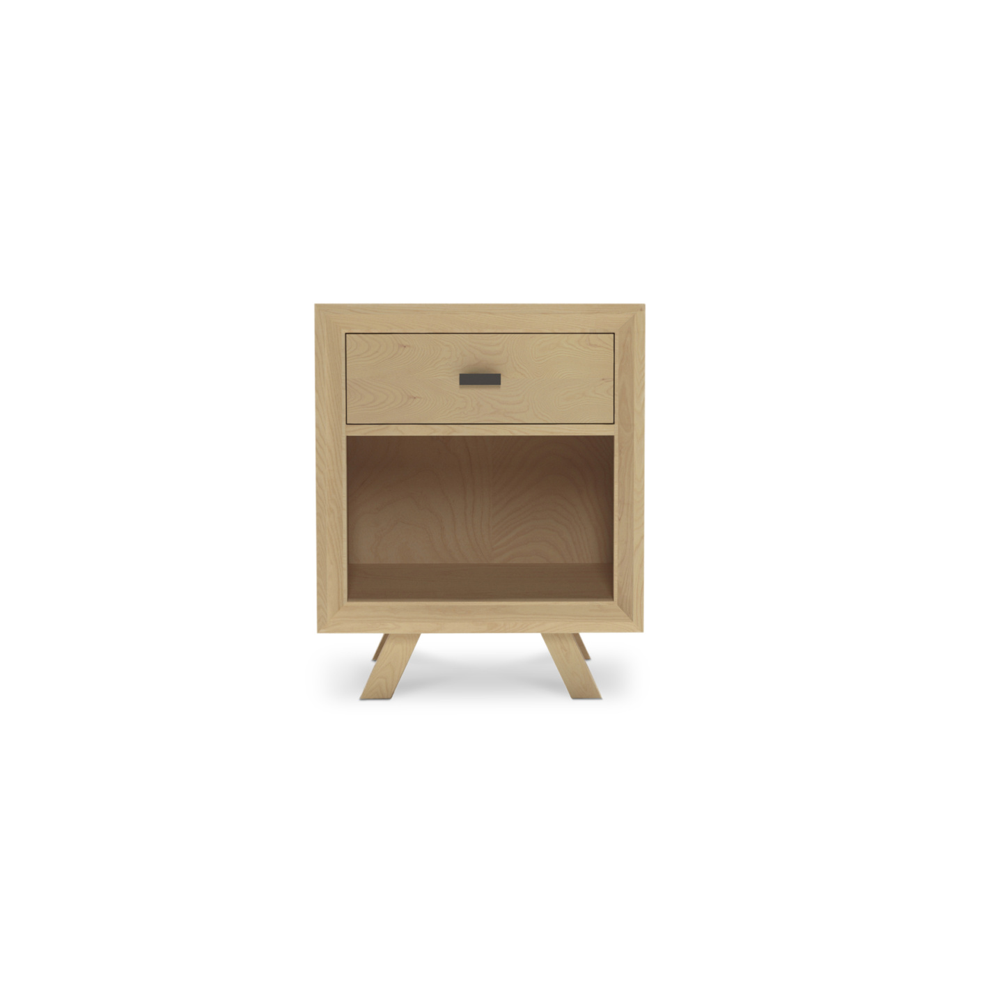 Small solid ash custom nightstand in a Danish style