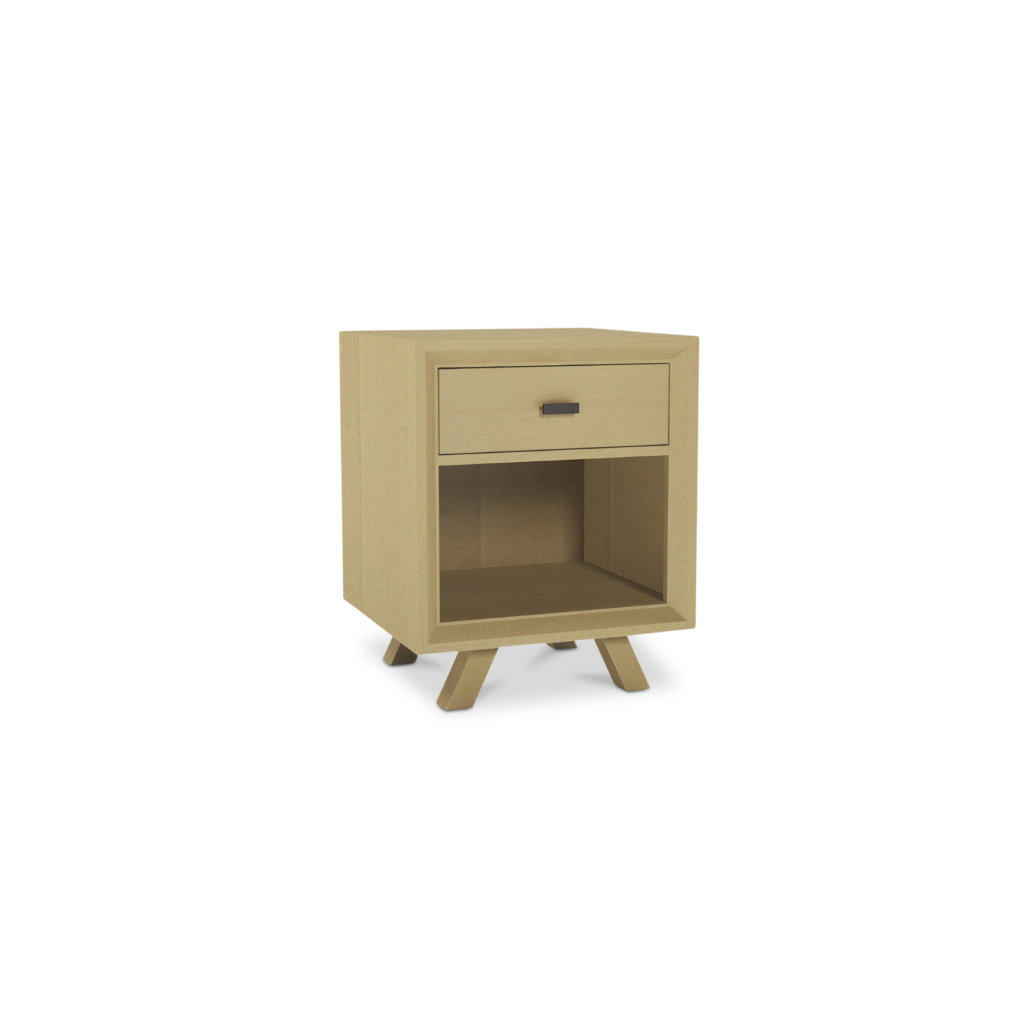 small maple nightstand with one drawer