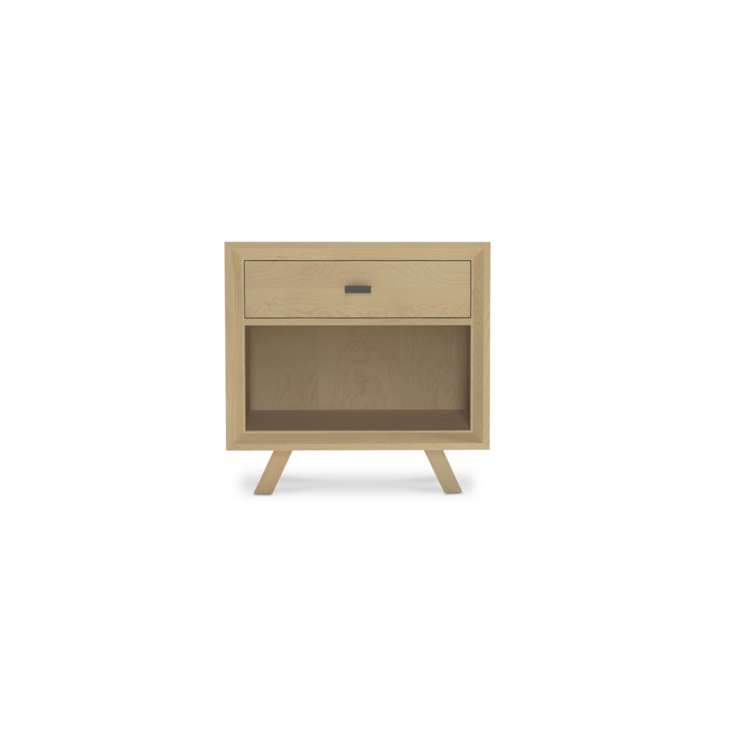 Solid ash wood Scandinavian nightstand with one drawer