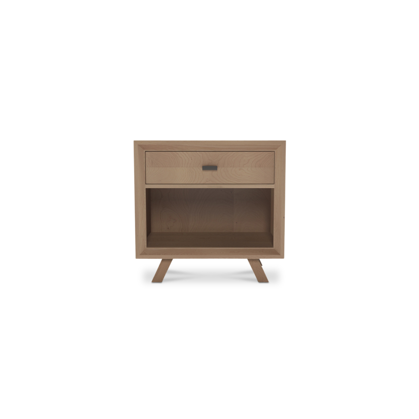Solid cherry wood Scandinavian nightstand with one drawer
