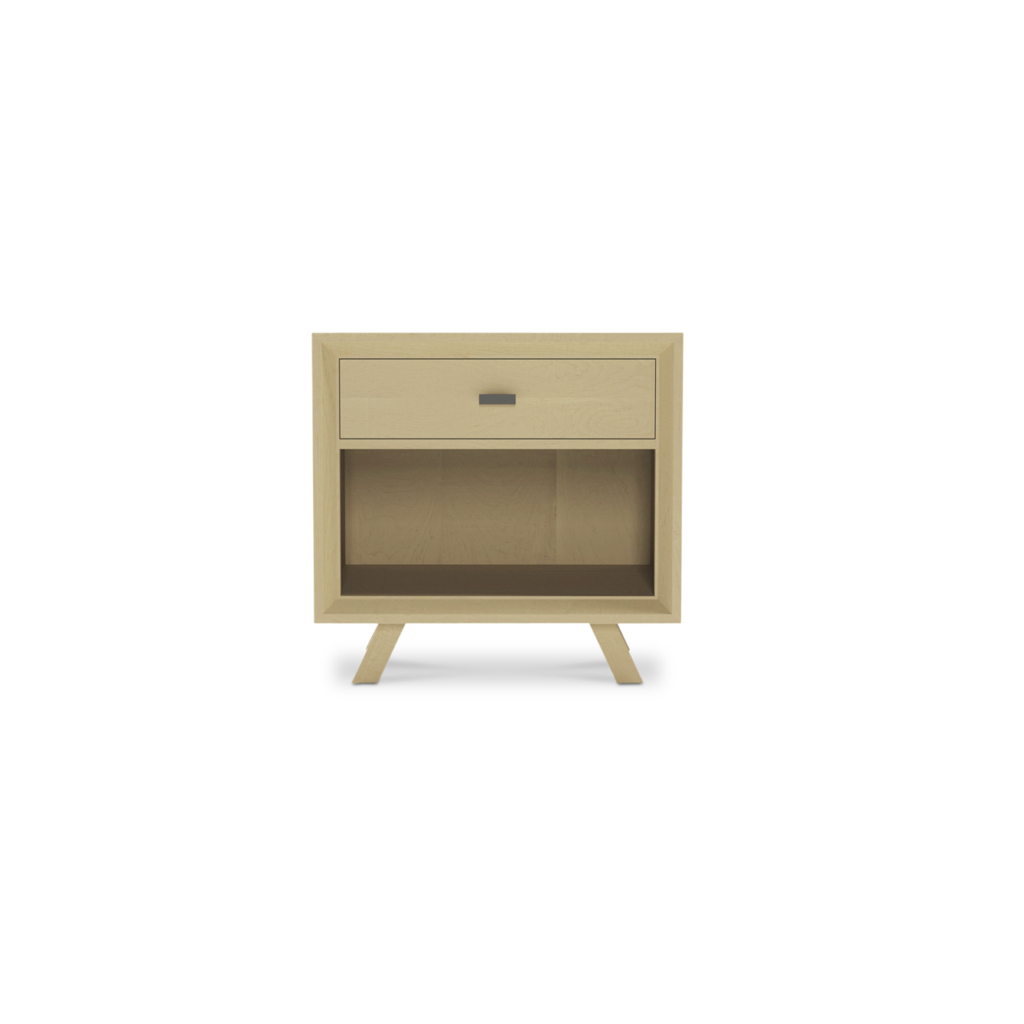 Solid maple wood Scandinavian nightstand with one drawer