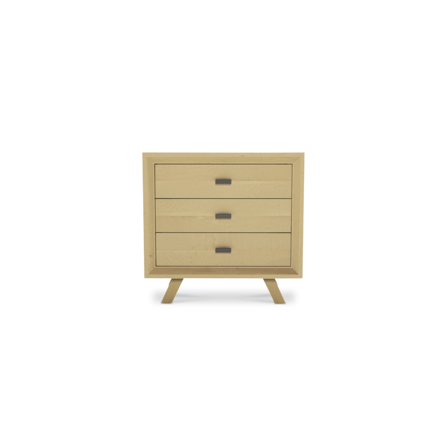Modern 3 drawer solid maple wood bedside table