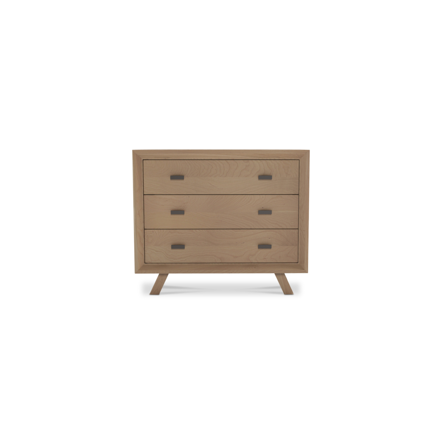 36 inch wide three drawer modern solid wood cherry dresser