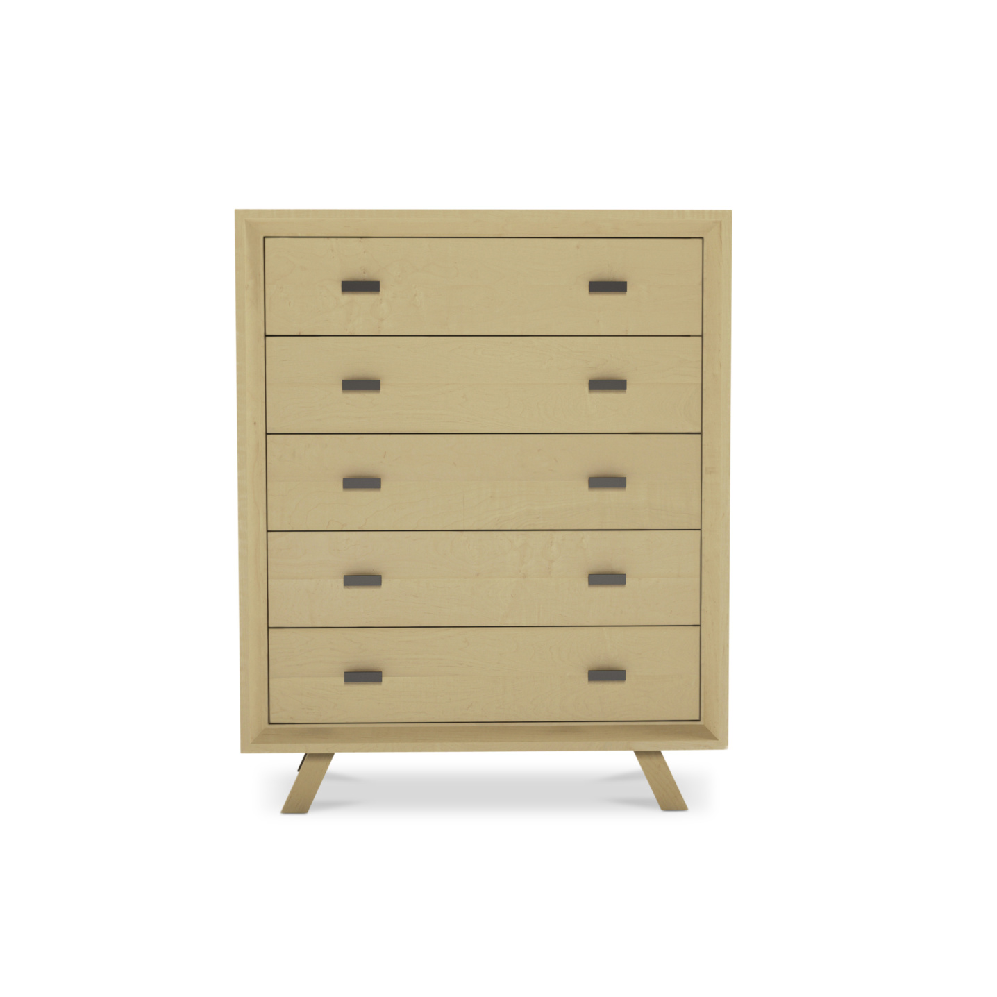 Solid maple Scandinavian 5 drawer dresser