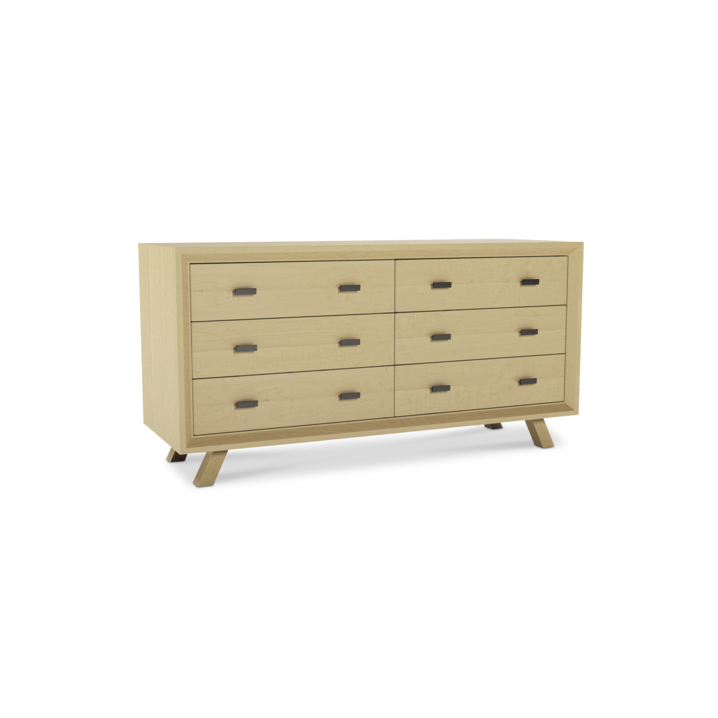 maple wood six drawer dresser