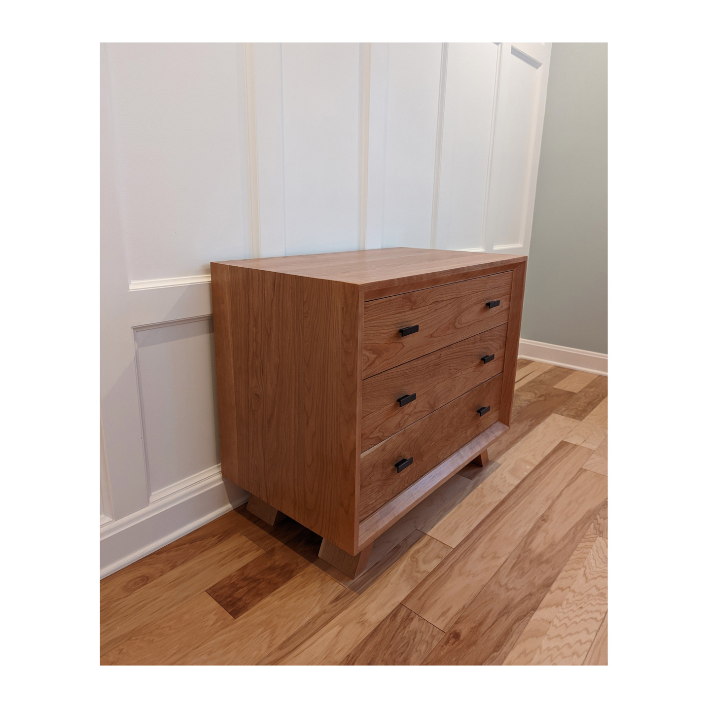Three drawer wood Dresser in a Contemporary style three feet wide--Made by 57NorthPlank Tailored Modern Furniture