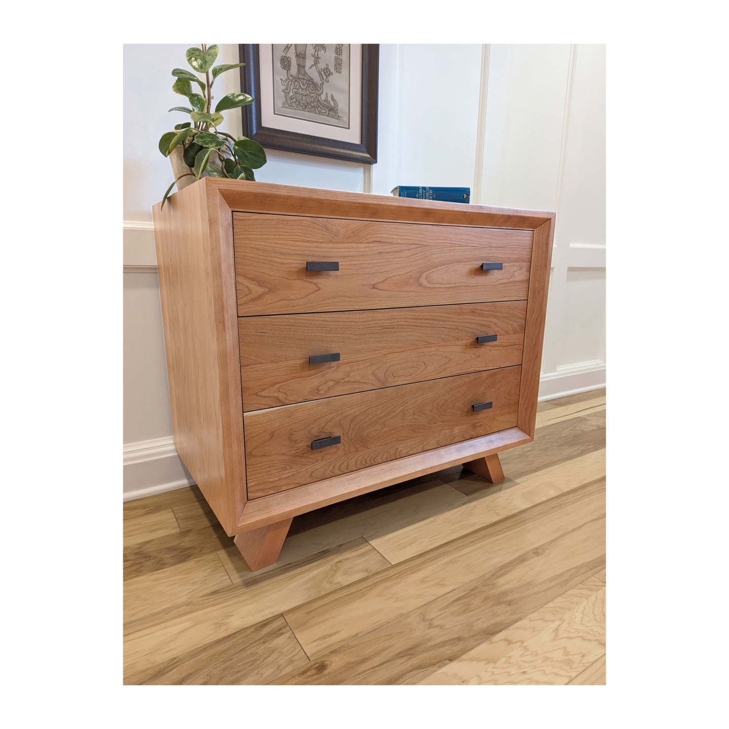 Modern solid wood small cherry dresser