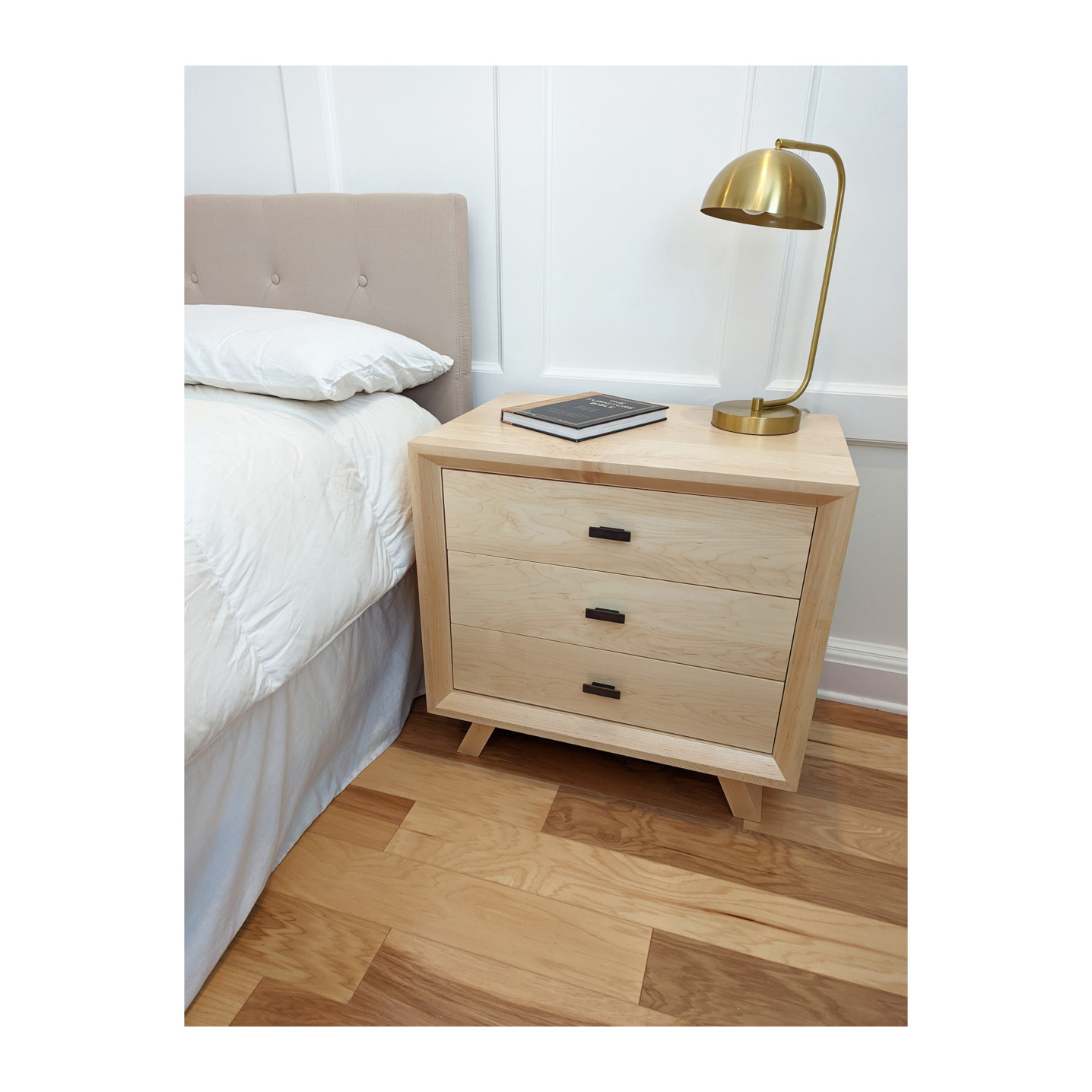 Fine Furniture Nightstand with three drawers--Made by 57NorthPlank Tailored Modern Furniture