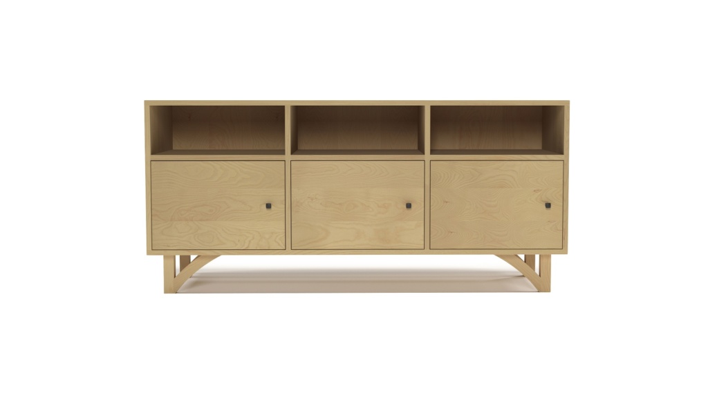 Three Door Nordic Cabinet Made In Solid Ash Wood