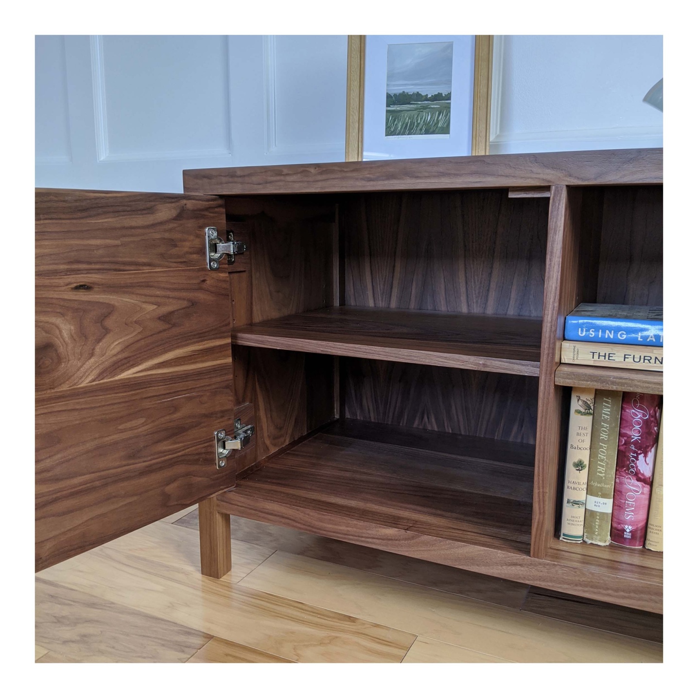 Solid wood Media Cabinet with wood doors