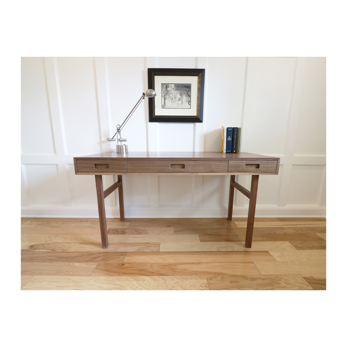 Solid Walnut Desk--Style Modern Desk locally made