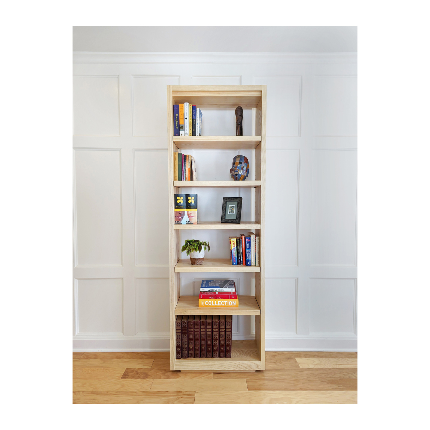 Modern Open back Bookshelf with adjustable shelve--The design and construction is done in Ohio