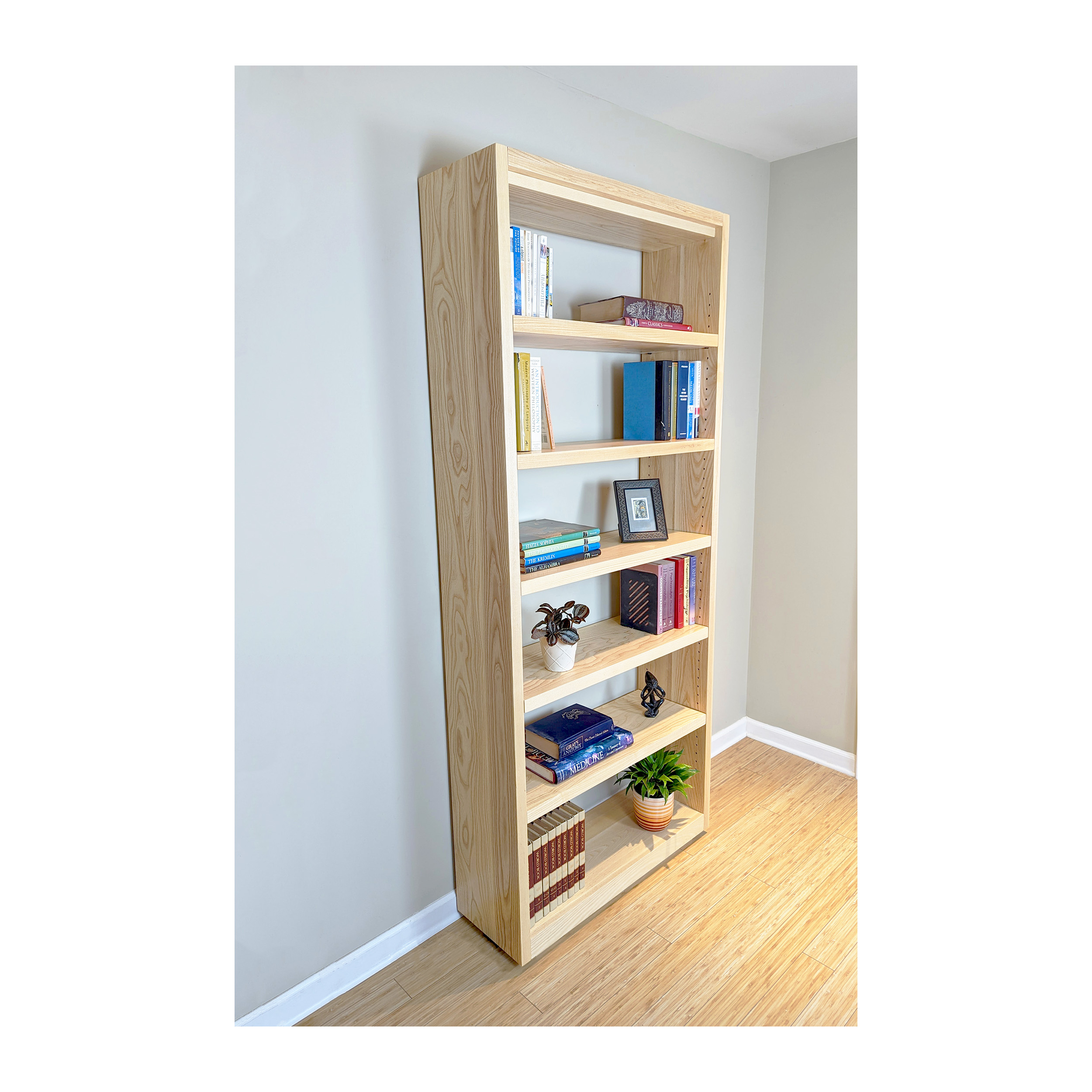 Modern Bookcase With Thick Shelves