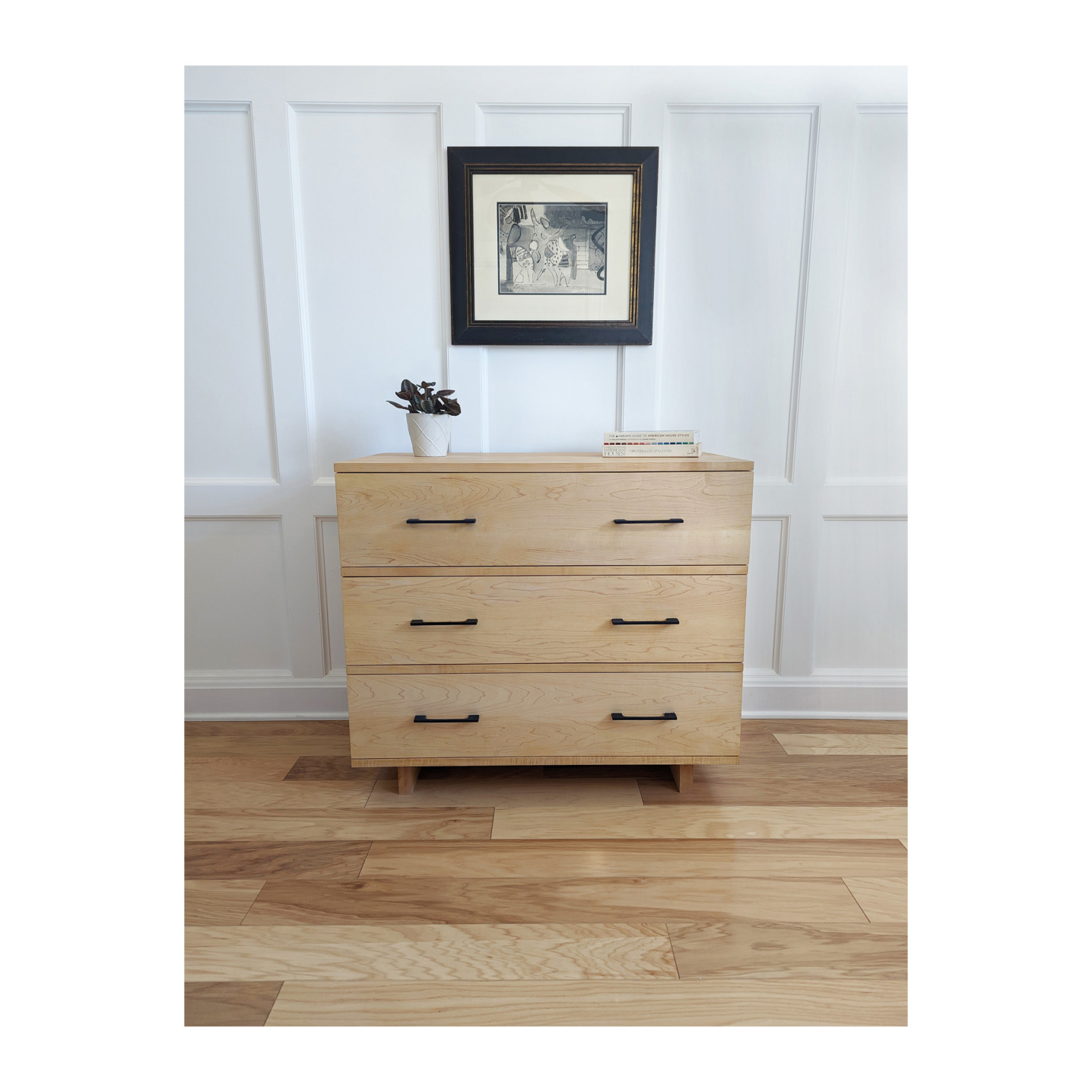 Solid Maple Dresser 36" in width with self closing drawers--Made by 57NorthPlank Tailored Modern Furniture