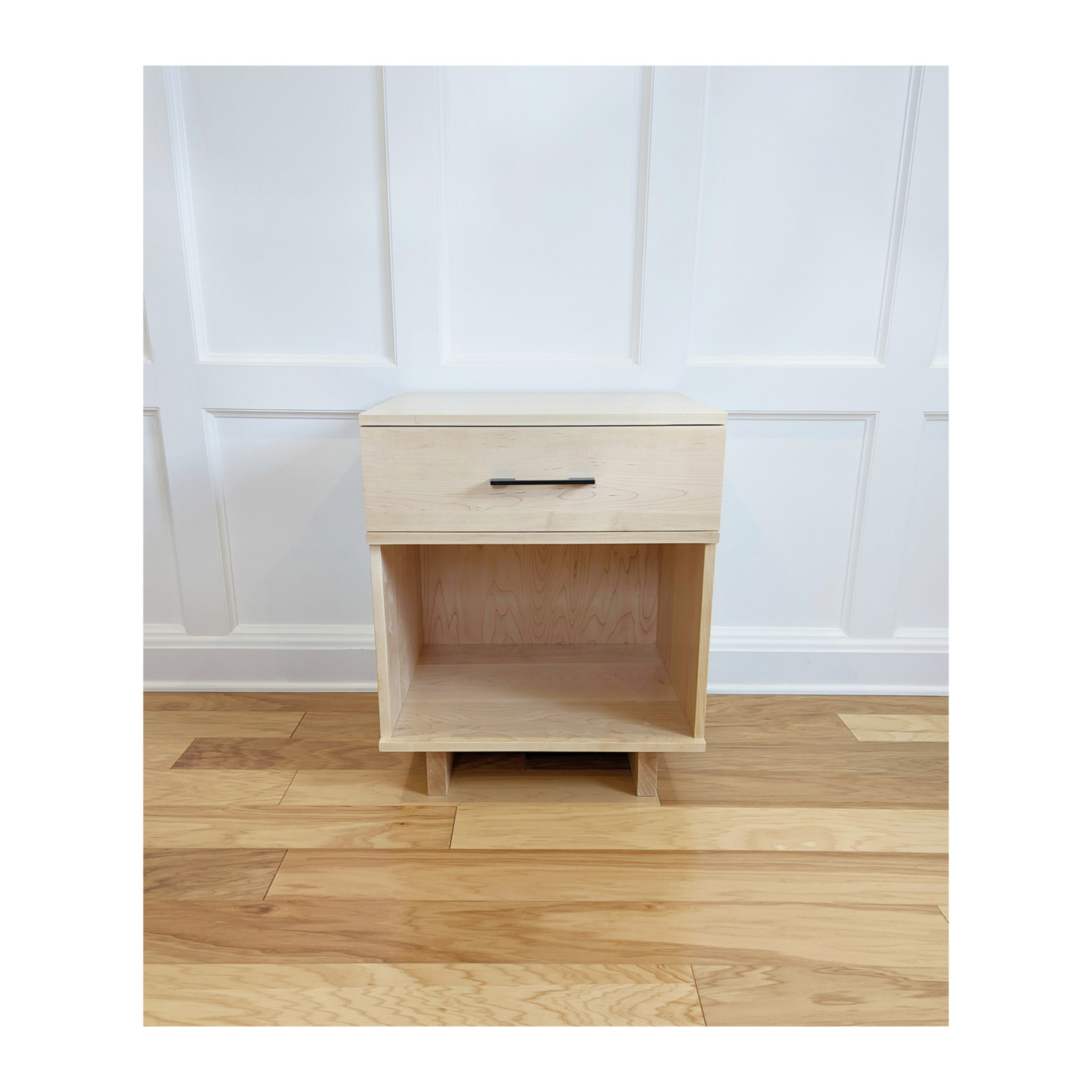 Solid Maple Nightstand with one drawer--Made by 57NorthPlank Tailored Modern Furniture