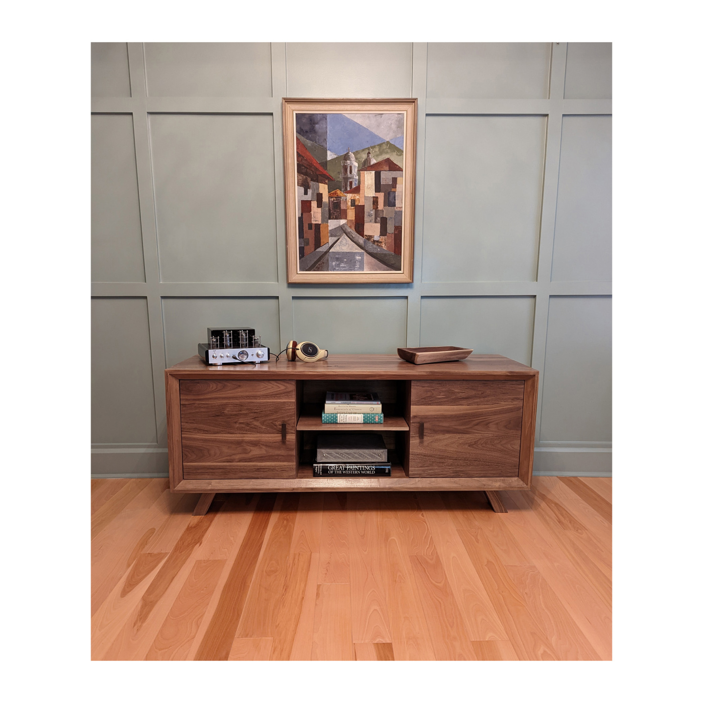 Solid Walnut Media Console - Custom made in Ohio with locally grown hardwoods