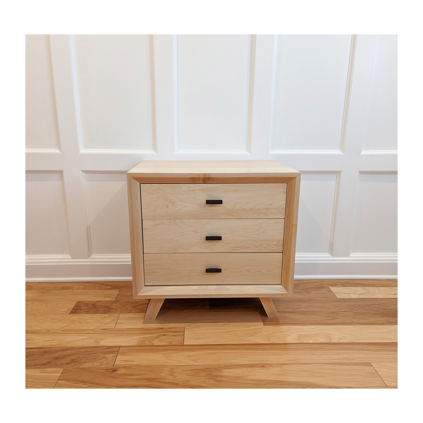 Maple Nightstand with solid wood construction--Made by 57NorthPlank Tailored Fine Furniture