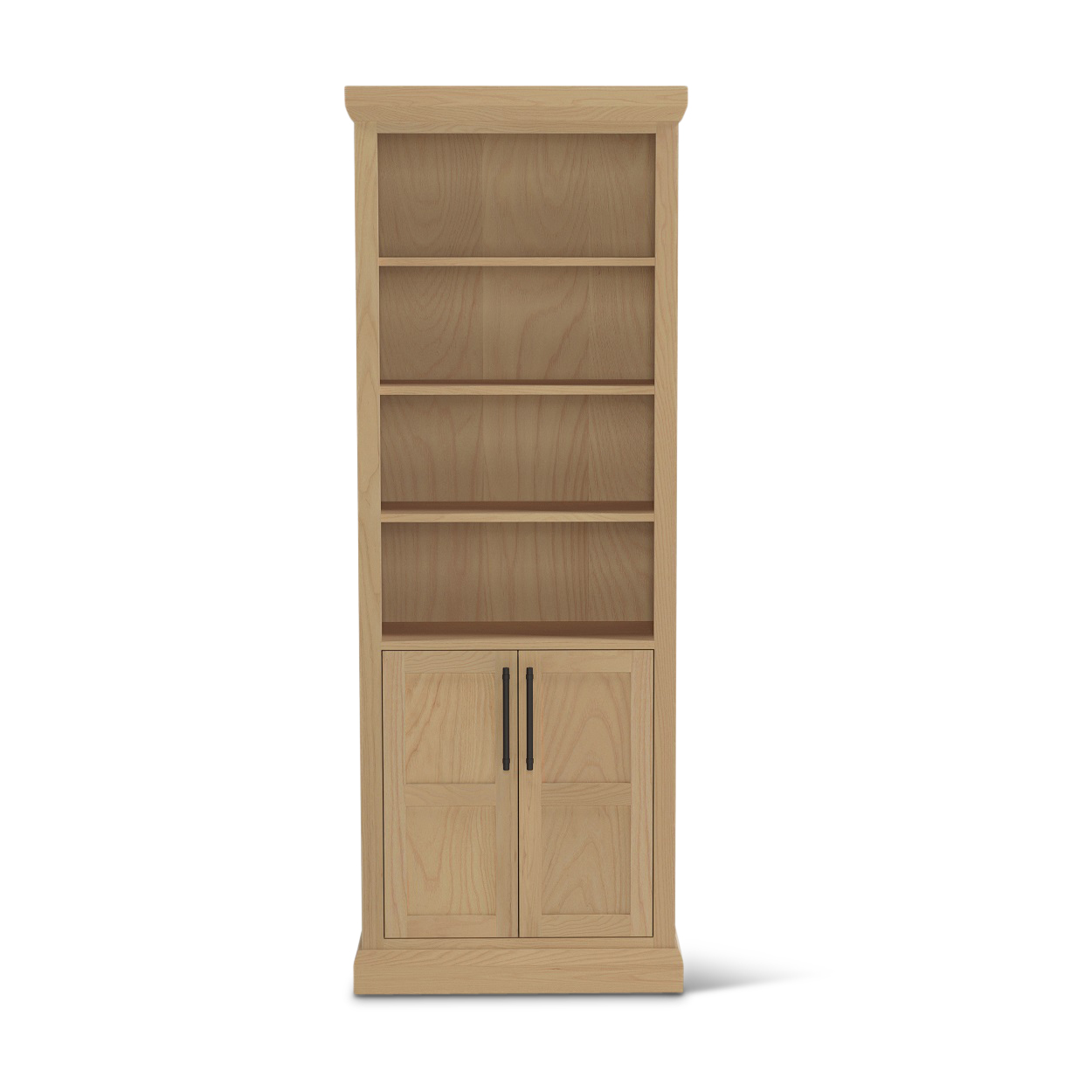 78" tall Bureau ash wood contemporary Danish bookshelf with doors