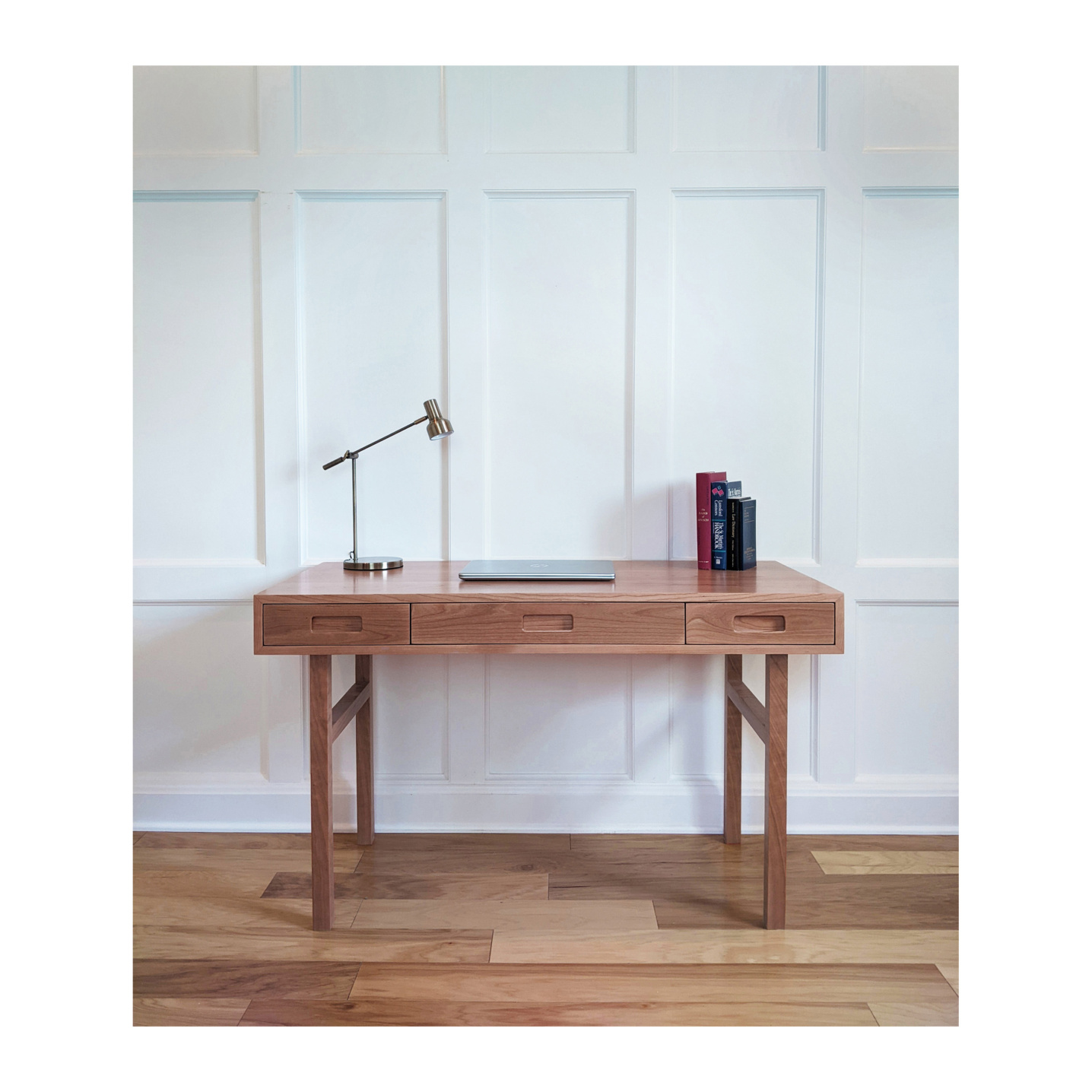 Small cherry desk with three drawers--Made by 57NorthPlank Tailored Modern Furniture